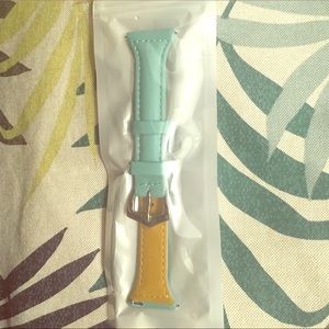 Mint green leather Fitbit Versa band